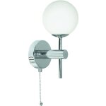 Searchlight - global - applique murale  1 ampoule led pour salle de bain chrome avec abat - jour en ...