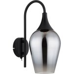 Globo - applique applique murale couloir lumi�re chambre lampe verre fum� noir h 36 cm