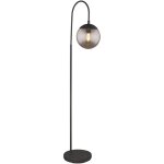 Globo blama lampadaire en verre noir mat, abat - jour en verre, 1x e27