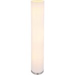 Lampadaire salon lampe colonne moderne 3 flammes lampadaire blanc, 3 flammes �cran textile m�tal nickel ...