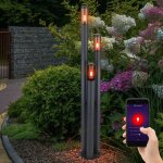 Clairage de chemin led intelligent, lampe d'ext�rieur en acier inoxydable, lumi�re de jardin � intensit� ...