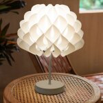Globo - lampe de chevet, lampe de table blanche, lampe de lecture chambre, feuilles d�coratives, moderne, ...