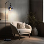 Globo lighting - lampadaire led rauch verre lampe de salon debout rauch arc noir, m�tal, 1x e27 filament ...