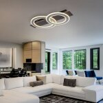 Globo lighting - lampe de plafond plafonnier salon salle � manger gris anthracite led, m�tal acrylique, ...
