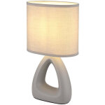 Globo lighting - lampe de table led c�ramique lampe de chevet abat - jour textile gris, 5w 470 lm blanc ...