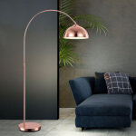 Globo lighting - led arc lampadaire lampe sur pied couleur cuivre eclairage p�dale r�glable en hauteur ...