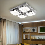 Globo lighting - plafonnier, lampe de salon, lampe de salle � manger, lampe de couloir, 4 flammes, acier, ...