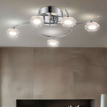 Globo lighting - plafonnier led 25 watts en cristal acrylique chrom� en forme de fleur