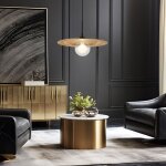 Globo lighting - suspension lampe suspendue salle � manger lumi�re verre dor� lampe de salon h 119 cm ...