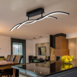 Globo - plafonnier lampe design salon plafonnier led chambre, graphite noir, 20w 1130lm blanc chaud, ...