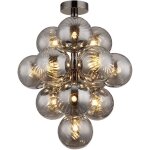 Globo - plafonnier lampe de salon plafonnier boules de verre couleur fum�e 9 lampes 39, 5cm
