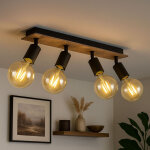 Globo - plafonnier spot lampe de salle � manger lampe de salon lampe de couloir, m�tal bois brun noir, ...