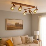 Globo - spot de plafond plafonnier lampe de salon orientable caf� 6 ampoules l 70 cm