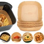 Gnc home - papier pour friteuse a air et four paquet de 100 pieces de papier sulfurise antiadhesif jetable ...