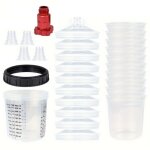 Gobelet peinture jetable 600ml avec connecteur pulv�risateur m�lange rapide type h / o 16x1. 5mm externe ...