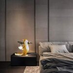 Goeco lampes de bureau �cureuil, lampe de chevet lampe de table led, lampe en r�sine, abat - jour en ...