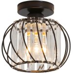 Goeco - plafonnier en cristal moderne e27 led plafonnier mini lustre en cristal pour cuisine salle  ...