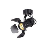 Goeco plafonnier industrielle r�tro en m�tal noir, spot plafonnier led, orientable applique murale int�rieur ...