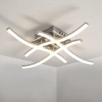 Plafonnier led design moderne, luminaire plafonnier en forme de vague, lumire neutre 4500k, led intgres ...