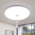 Goeco - plafonnier led detecteur de mouvement, 36w 6500k 2800lm, lampe led plafond rond moderne, ip54 ...