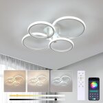 Goeco plafonnier led dimmable, 76w lampe de plafond moderne, blanc luminaire plafonnier led avec t�l�commande ...