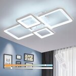 Goeco plafonnier led dimmable avec t�l�commande, 48w 5400lm lampe de plafond moderne 3000k - 6500k, acrylique ...