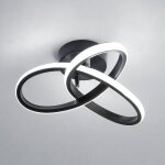 Goeco - plafonnier led moderne 22w 2500lm, lustre noire pour chambre salon couloir, diam�tre 26cm, lumi�re ...