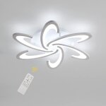 Goeco plafonnier led moderne dimmable blanc, 54w 6300lm avec t�l�commande, design cr�atif � 6 t�tes en ...