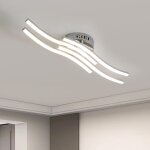 Goeco - plafonnier led ondul  4 lumires, lumire neutre 4000k, 24w pour salon, salle de bain et cuisine, ...