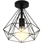 Vintage plafonnier industriel diamant en forme cage métal rétro lampe de plafond abat - jour suspension ... Vintage plafonnier industriel diamant en forme cage métal rétro lampe de plafond abat - jour suspension ...