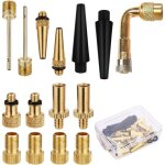 Gonfleur, 15 pi�ces adaptateur de valve de v�lo avec bo�te conversion de valve anglaise valve fran�aise ...