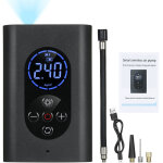 Gonfleur compresseur d'air portatif 150psi electrique pompe a air avec usb manometre led rechargeable ...