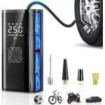 Gonfleur pneus voiture sans fil, compresseur � air portatif sans fil avec led, arr�t automatique, batterie ...
