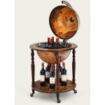 Goplus - bar globe terrestre mappemonde a vin en bois rack, cabinet globe italien du 16e siecle avec ...