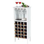 Goplus - casier a vin, avec 20 emplacements et porte - gobelet, etagere a bouteille en pin 42 x 24, 5 ...