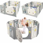Goplus - parc bebe pliable avec 12 panneaux en plastique ecologiques, barriere de securite avec sac de ... Goplus - parc bebe pliable avec 12 panneaux en plastique ecologiques, barriere de securite avec sac de ...