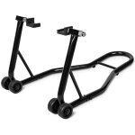 Goplus - support bequille de moto velo pour roue arriere, bequille d'atelier, arriere leve avec 4 roulettes ...