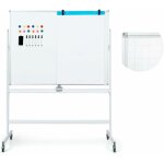 Goplus ? tableau blanc magn�tique rotatif 120x90 cm ? hauteur r�glable 160 - 180 cm ? structure en aluminium ...