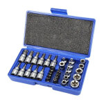 Gotrays - coffret de 34 douilles cl� douille int�rieur ext�rieur embout �toile torx femelle
