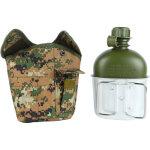 Gourde militaire en aluminium avec kit de bol et pochette isotherme pour randonn�e camping