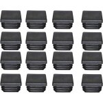 Gp - embouts de tube carr� en plastique noir 40x40mm pour pieds de meuble, trampoline - lot de 16