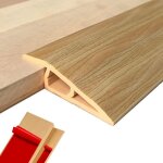 (grain de bois clair, 15 mm (hauteur), 1 m (largeur)) barre de seuil adh�sive en pvc, seuil de porte, ...