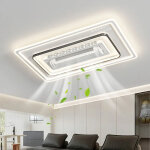 Grand ventilateur de plafond sans pales avec lampe, plafonnier led moderne de 140 w avec t�l�commande, ...
