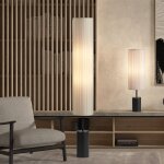Grande lampe � poser m�tal et abat - jour pliss� tabata