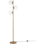 Grande lampe sur pied de 153 cm de hauteur en mtal dor avec 3 abat - jours en forme de boule design ...