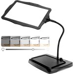 Grande loupe 10x avec lumi�re et support, 50 perles led, luminosit� r�glable, col de cygne, lampe de ...