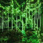 Green mobility - 10 tubes 30cm led m�t�ore pluie lumineuses guirlandes solaire, lumineux etanche ext�rieur ...