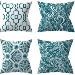 Green mobility - lot de 4 housses de coussin 45 x 45 cm en polyester ? lavables en machine ? d�coration ...