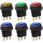 Green mobility - 6pcs 12v - 24vdc interrupteur � bascule lumi�res led, bouton poussoir rond �tanche pour ...