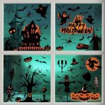 Green mobility - 98pcs halloween fen�tre autocollants amovible, fen�tre miroir autocollants pour halloween ...